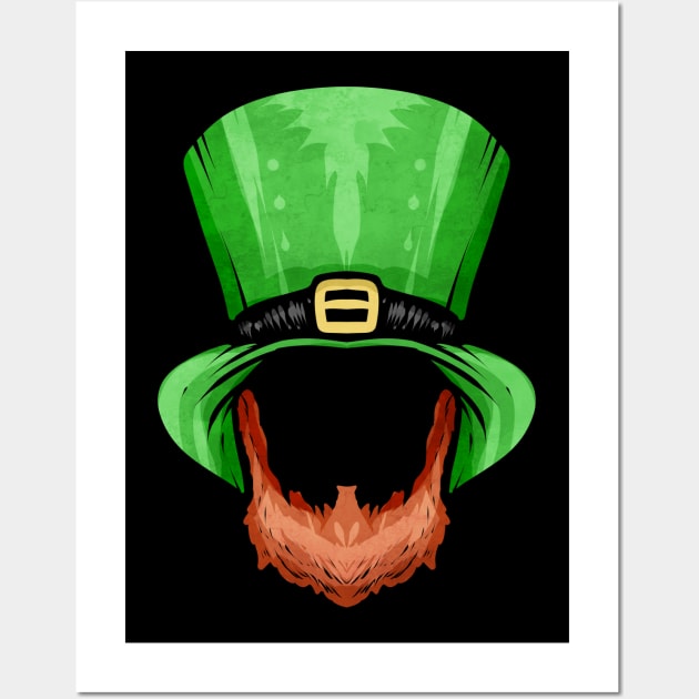 Red Beard and Green Hat For St. Patricks Day Wall Art by SinBle